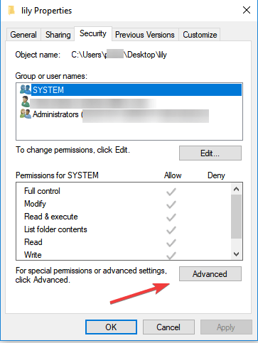 need permission from desktop