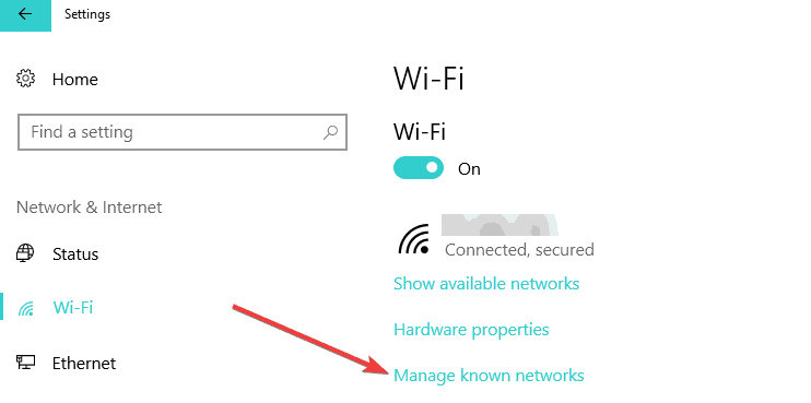manage known wifi networks