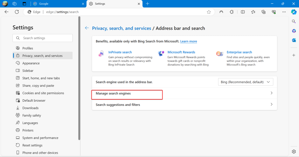 How to Change the Default Search Engine in Microsoft Edge