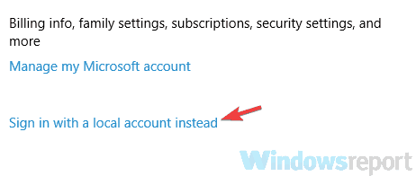 sign in with a local account instead Windows 10 some of your accounts require attention
