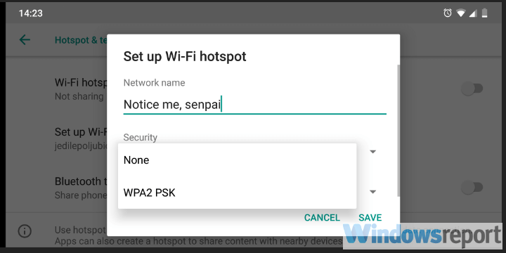 why won't my computer connect to my android hotspot