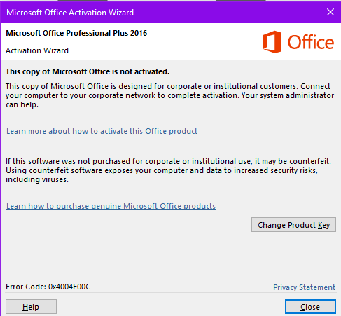 how to stop microsoft office activation wizard from popping up