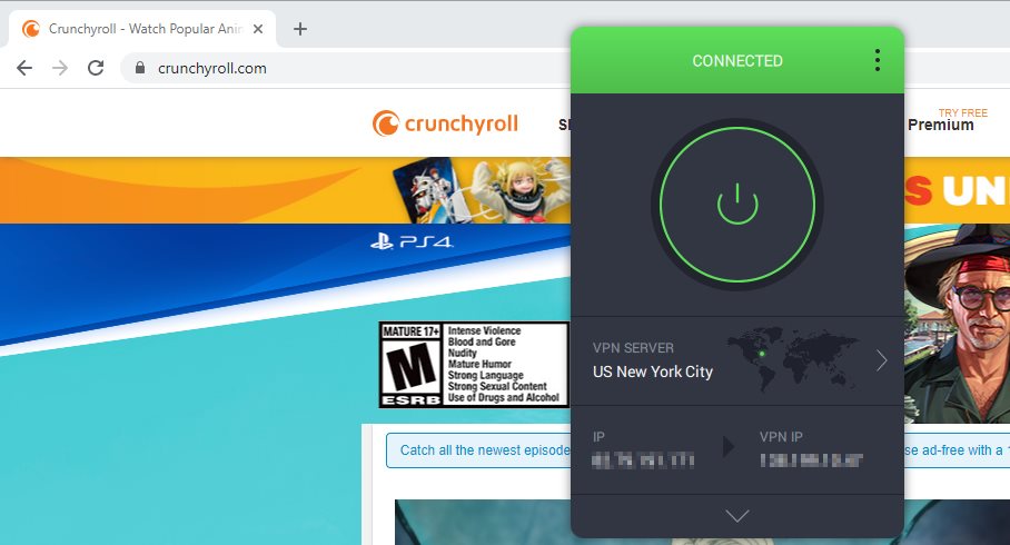 use Private Internet Access (PIA VPN) to access Crunchyroll