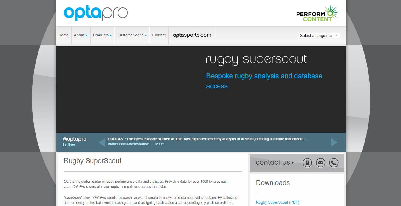 OptaPro Rugby Super Scout