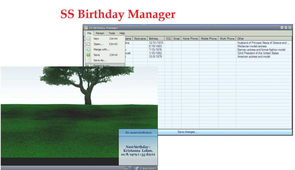 birthday and anniversary reminder software