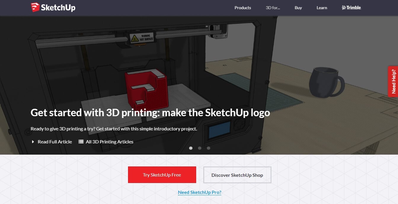 SketchUP 3D printing software