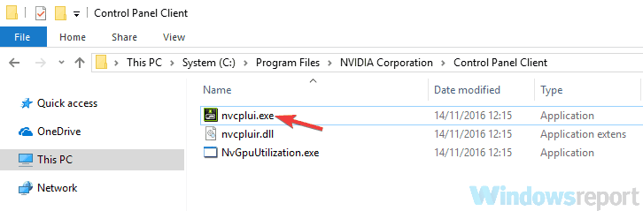 nvidia control panel not opening shortcut missing