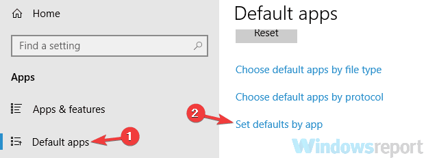 Windows 10 default apps not saving