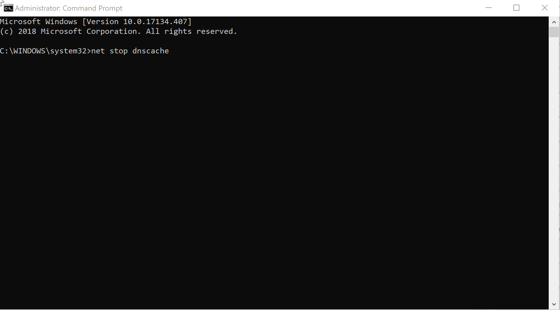 how to start/stop dns client from cmd prompt