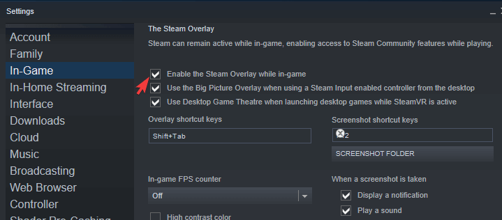 default mac key for steam overlay