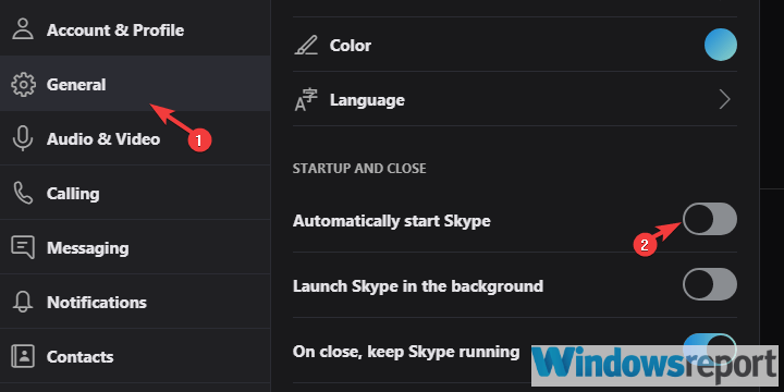 stop Skype from automatically starting