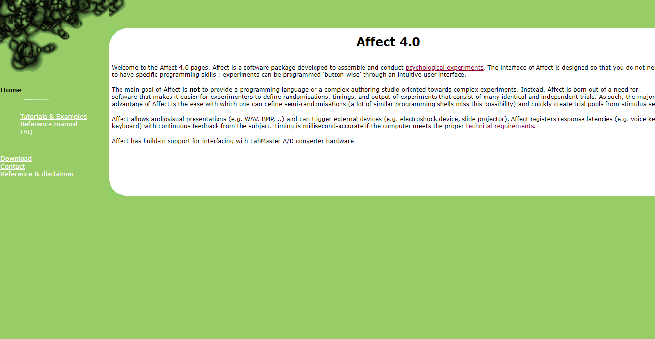 Affect 4.0 - Psych software