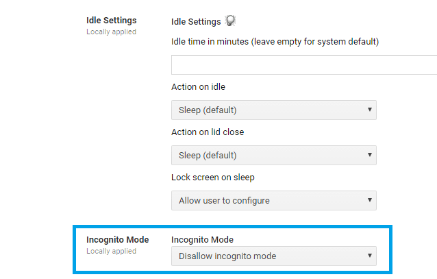  bloquer le mode Navigation privée chrome 