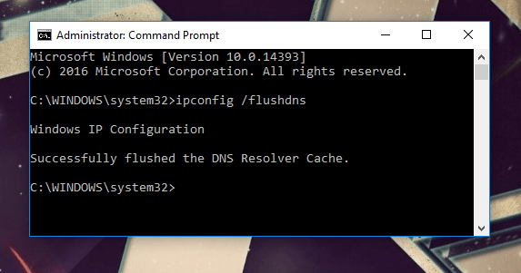 Windows 10 Flush DNS