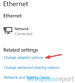 change adapter options dns server can't be found