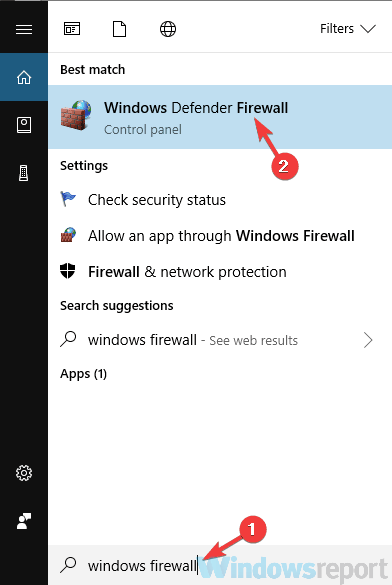 strongVPN stopped working firewall search