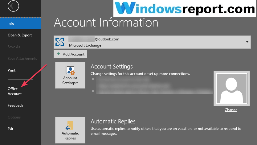 office account outlook mail