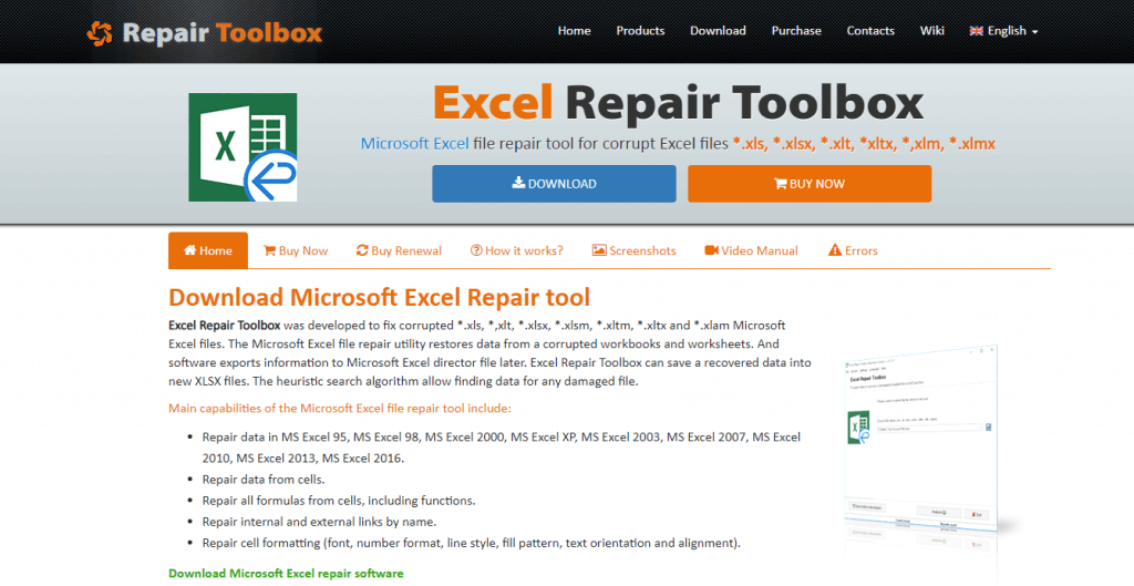 Excel repair toolbox registration code download