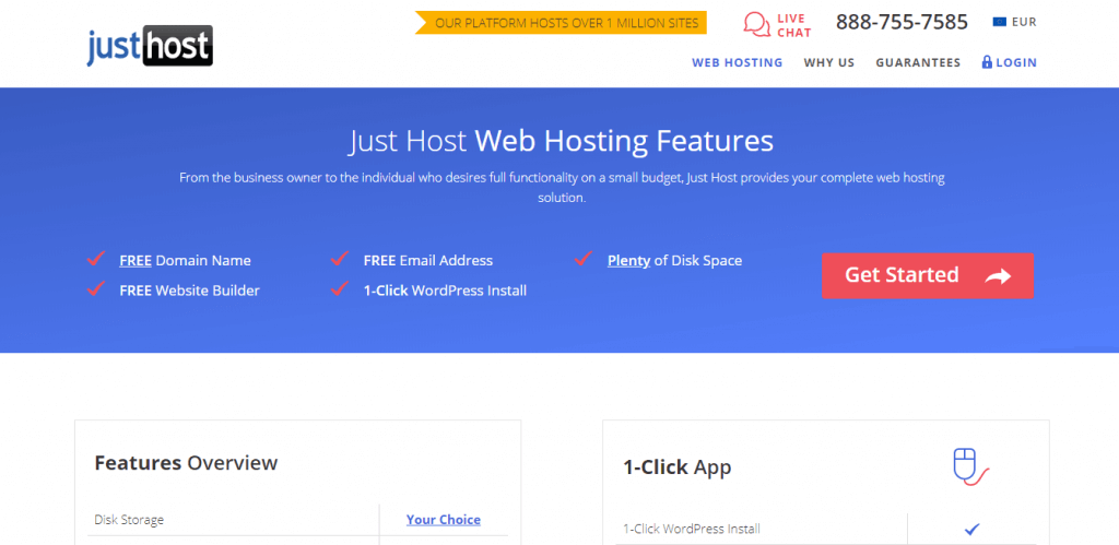 JustHost - WP hosting