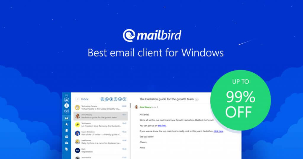 MailBird - email clients for BT internet