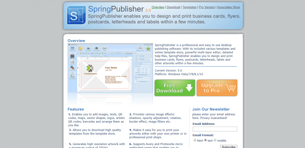 Springpublisher PRO - logiciel de papier à en-tête