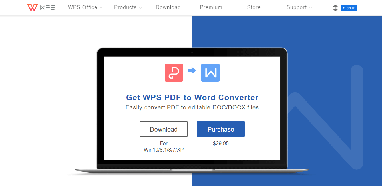 wps pdf to word converter online free