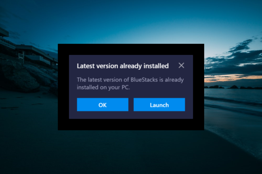bluestacks is already installed