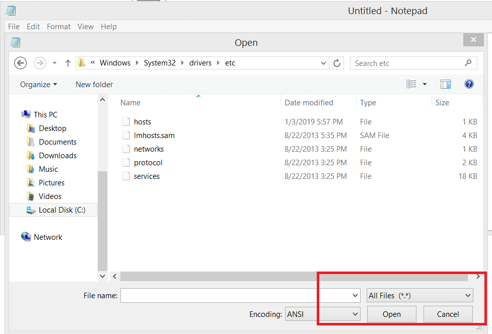 original windows host file download