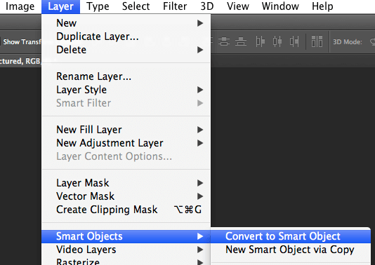 photoshop convert into smart objects