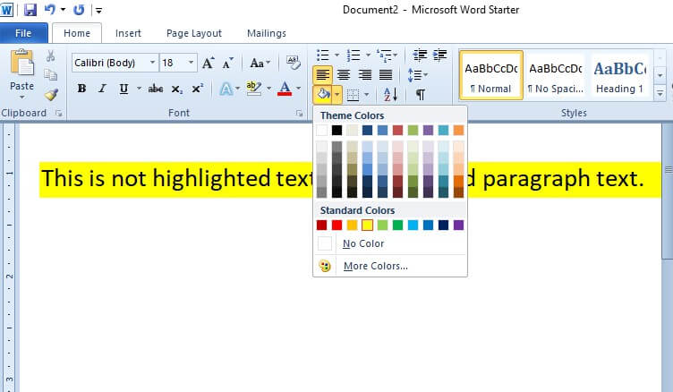 how to get larger selection of highlight colors in word