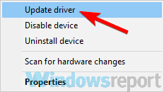 update driver menu HDMI not working