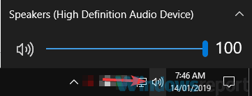 volume control icon laptop speakers no sound