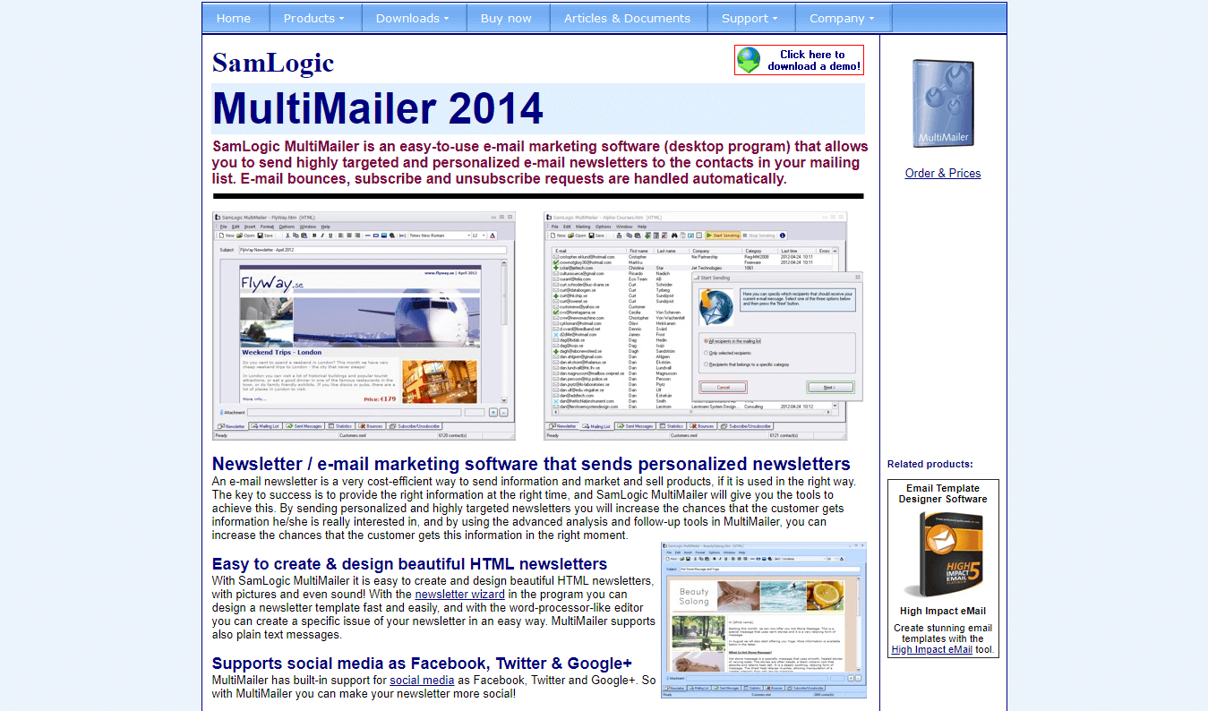 SamLogic MultiMailer 2014 Best Software to Create a Newsletter