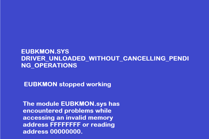 What is Eubkmon.Sys Error
