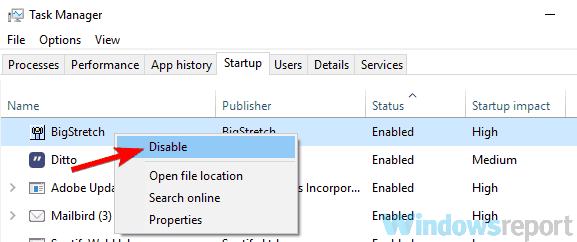 disable startup applications nothing happens run as administrator