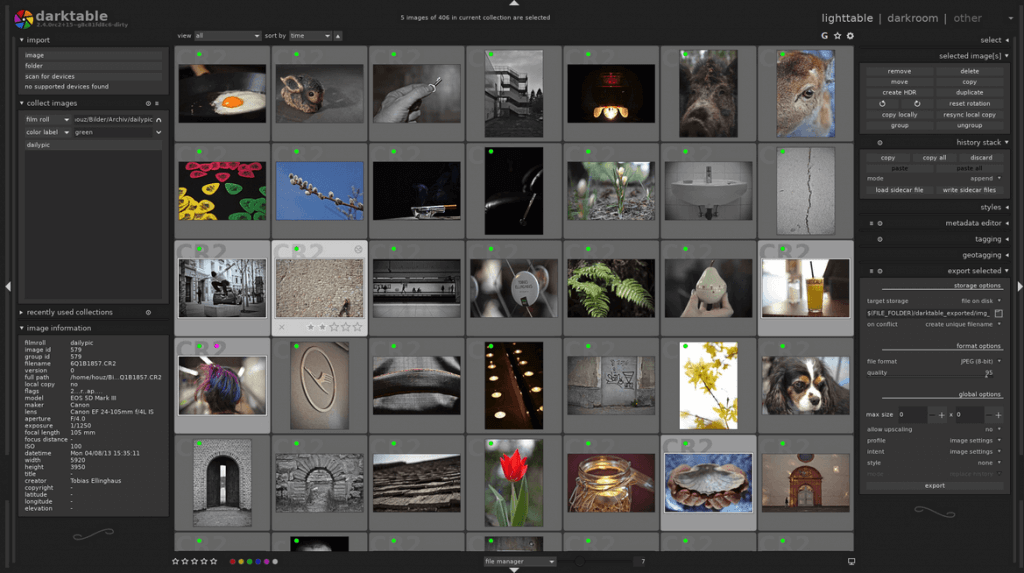 darktable photo workflow software