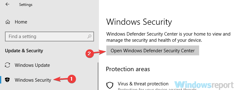 open windows defender IT administrator has limited access