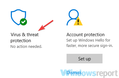virus and threat protection limited access administrator acocunt