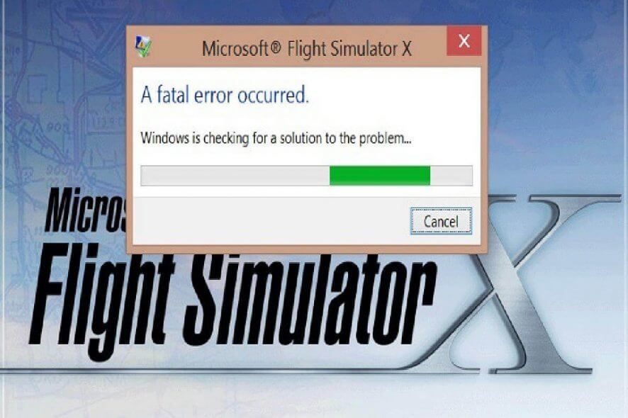 flight simulator fatal error
