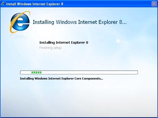 Installing Internet Explorer 8 on Windows XP