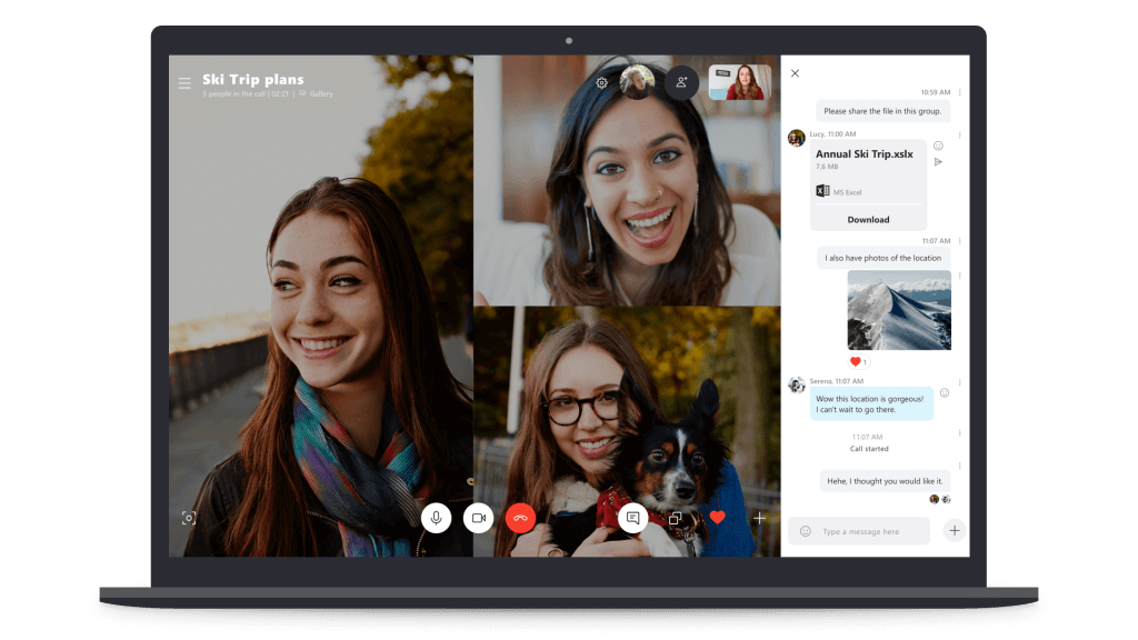 skype chat panel