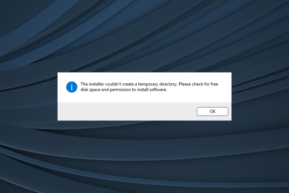 The Installer Couldn't Create a Temporary Directory [Fix]