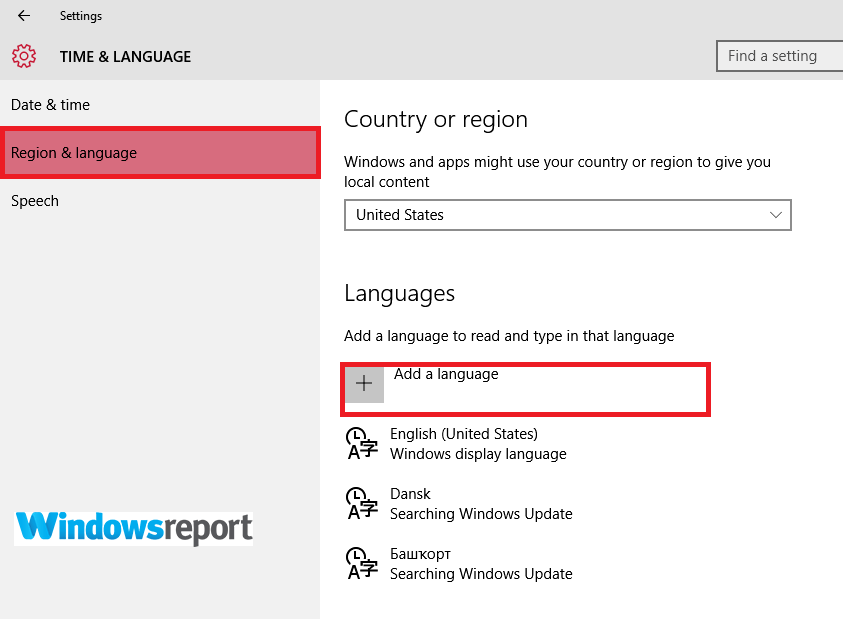 error code 0x800f0954 language pack add a language