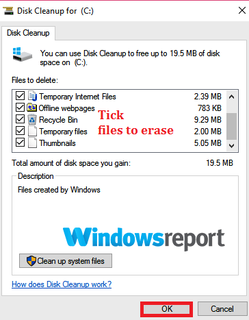 disk cleanup files Windows cannot download drivers