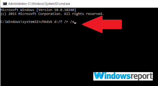 Windows found errors on this drive chkdsk command