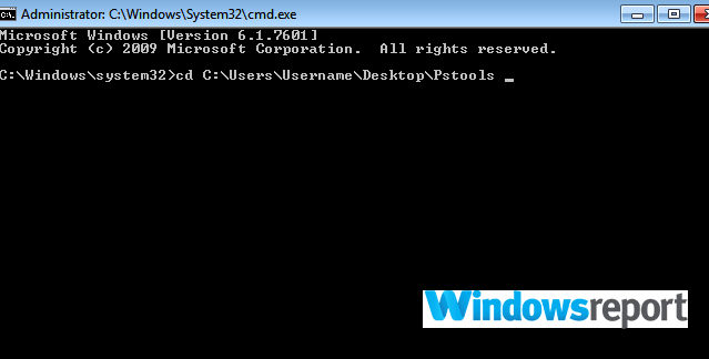 cd command prompt The user account doesn't have permission to disable this task