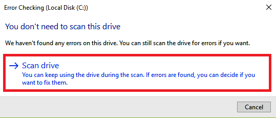 windows found errors on this drive that need to be repaired scan drive