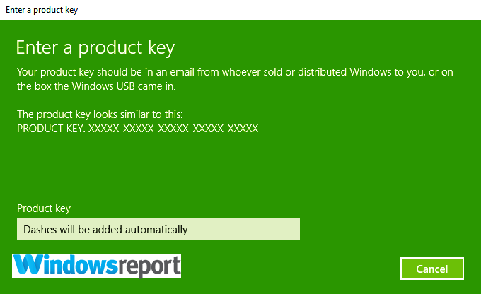 enter a product key Windows needs activation again