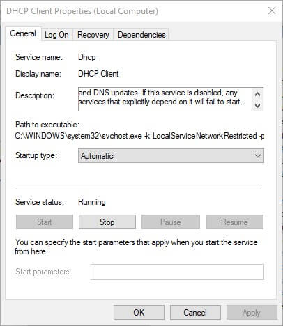what is a dhcp client windows 10