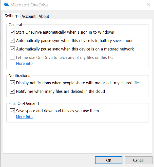 Files on Demand OneDrive Something went wrong, Backup and Sync needs to quit